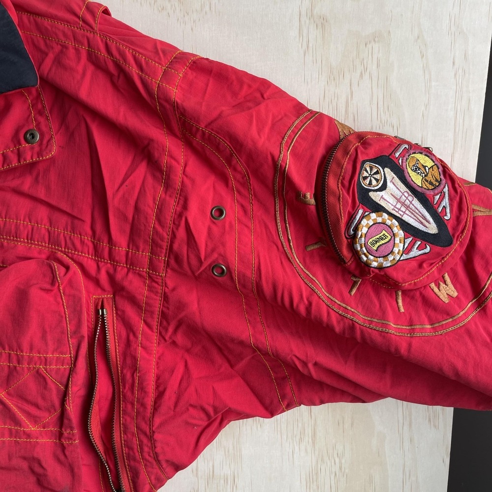 Vintage Bogner Mille Miglia 264 Jacket Mens Large Red Ski Racing Car Bomber - Picture 2 of 15
